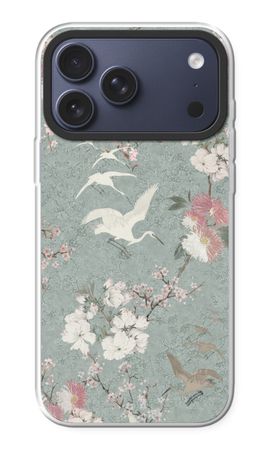 Japanese crane birds blossom