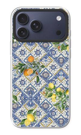 Blue tiles, lemons and oranges - small