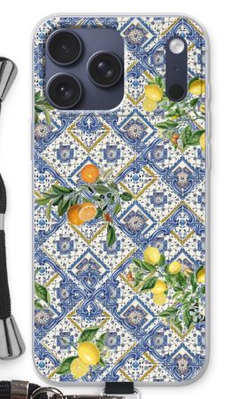 Blue tiles, lemons and oranges - small