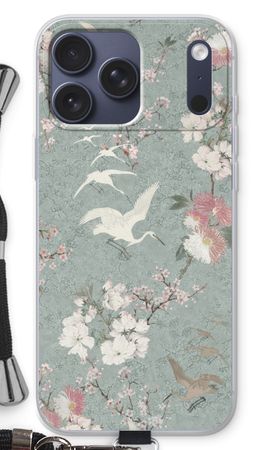 Japanese crane birds blossom