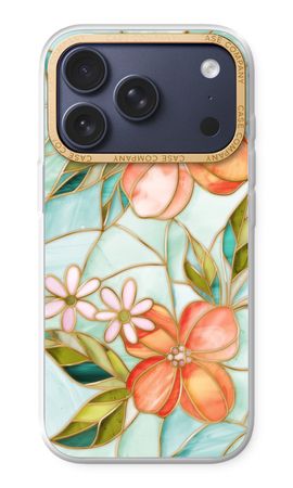 Orange stained glass flower