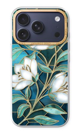 Blue stained glass flowers