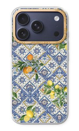 Blue tiles, lemons and oranges - small