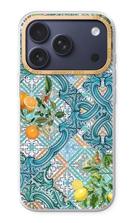 Blue tiles, lemons and oranges