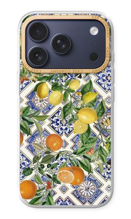 Blue tiles, lemons and oranges