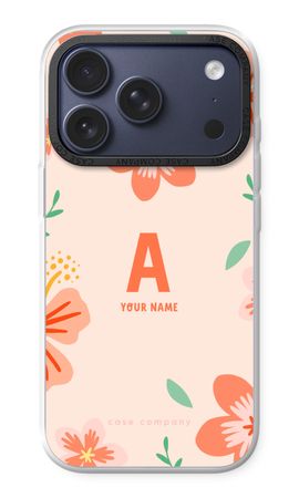 Tropical Pink Flowers Monogram