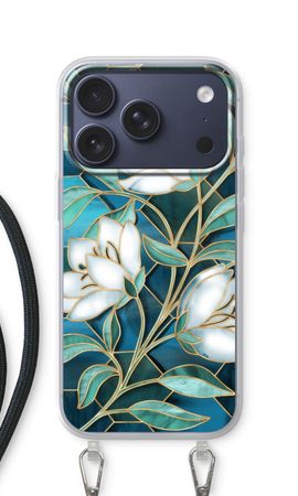 Blue stained glass flowers