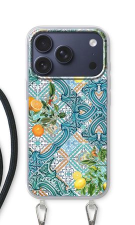 Blue tiles, lemons and oranges