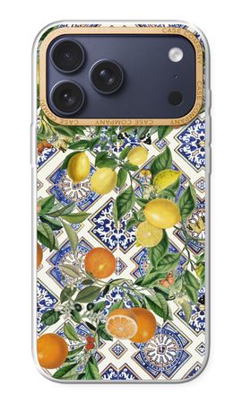 Blue tiles, lemons and oranges