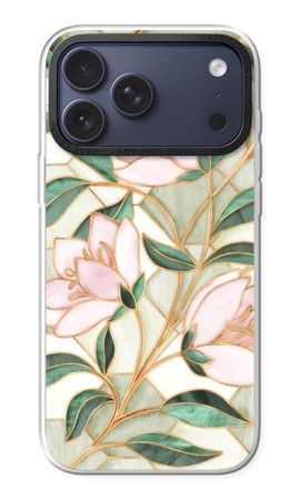 Orange stained glass flower