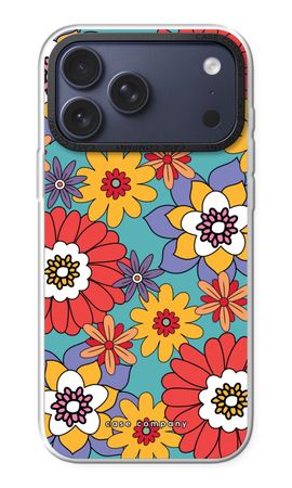 Fleurs rétro - Bleu