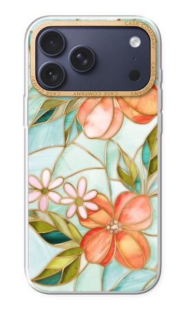 Orange stained glass flower