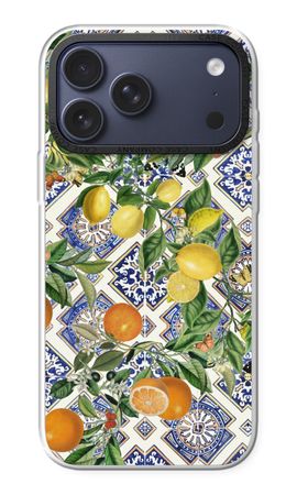 Carreaux bleus, citrons et oranges
