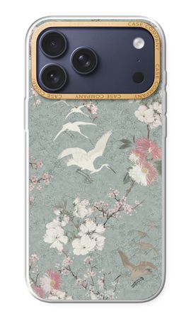 Japanese crane birds blossom