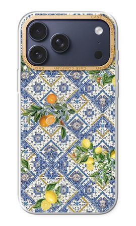 Blue tiles, lemons and oranges - small