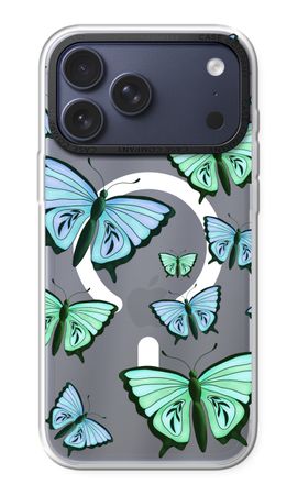 Blaue und grüne Schmetterlinge