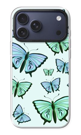 Blaue und grüne Schmetterlinge