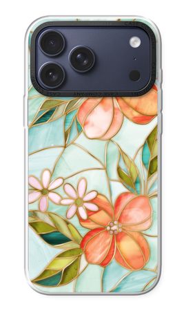 Orange stained glass flower