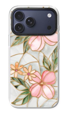 Orange stained glass flower
