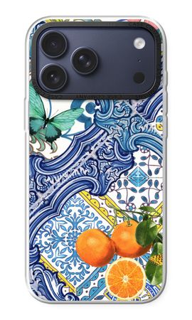 Carreaux bleus et oranges