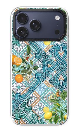 Carreaux bleus, citrons et oranges
