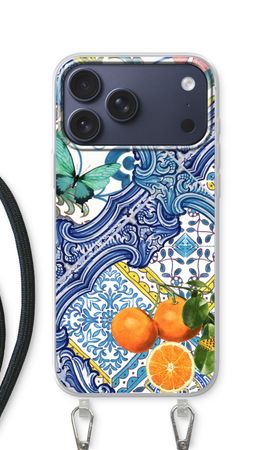 Blue tiles and oranges
