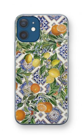 Blue tiles, lemons and oranges