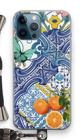 Blue tiles and oranges