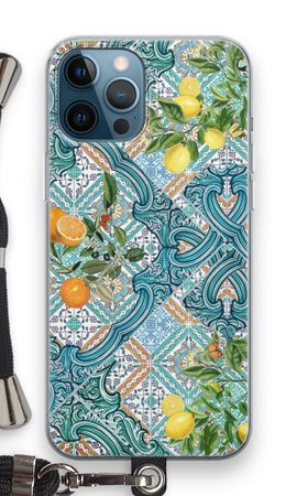 Blue tiles, lemons and oranges