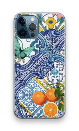 Blue tiles and oranges