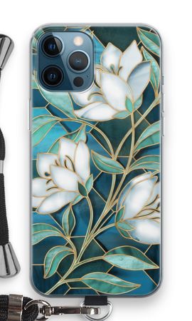 Blue stained glass flowers