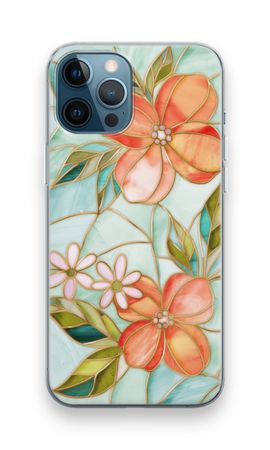 Orange stained glass flower