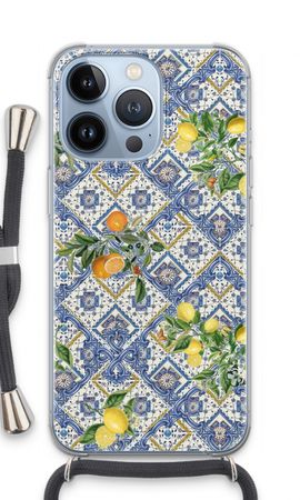 Blue tiles, lemons and oranges - small