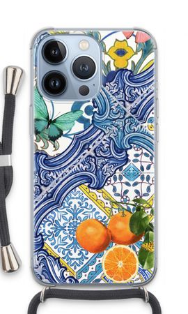 Blue tiles and oranges