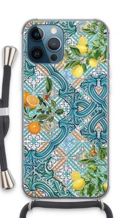 Blue tiles, lemons and oranges