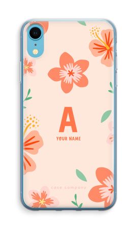 Tropical Pink Flowers Monogram