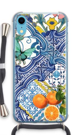 Blue tiles and oranges