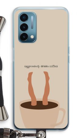 Aggressively drinks coffee