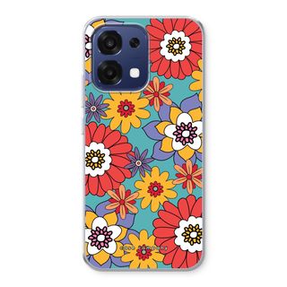 Retro Blumen - Blau