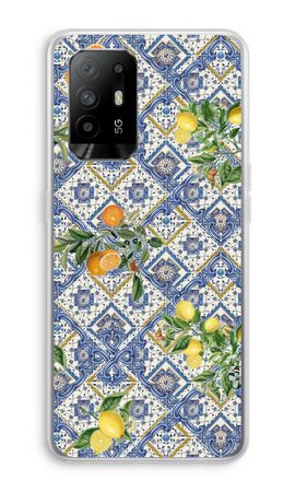 Blue tiles, lemons and oranges - small