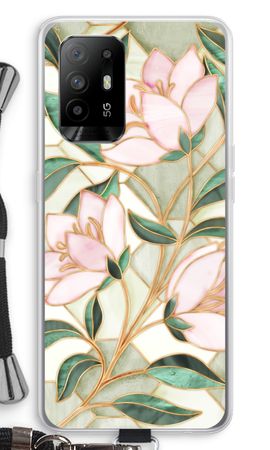 Orange stained glass flower