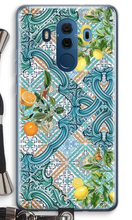 Blue tiles, lemons and oranges