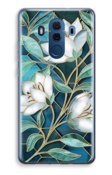 Blue stained glass flowers