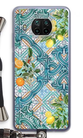 Blaue Fliesen, Zitronen und Orangen