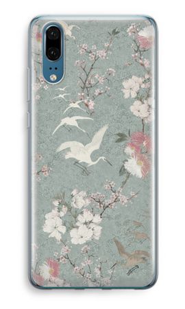 Japanese crane birds blossom