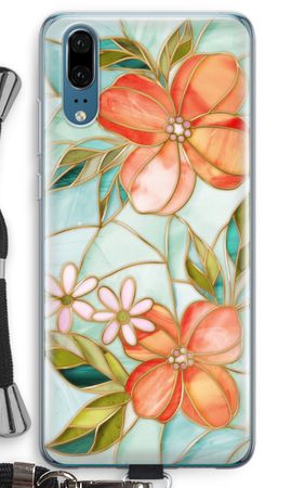 Orange stained glass flower