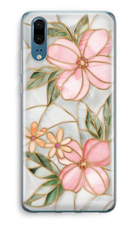 Orange stained glass flower