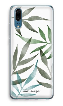 Tropical watercolor leaves