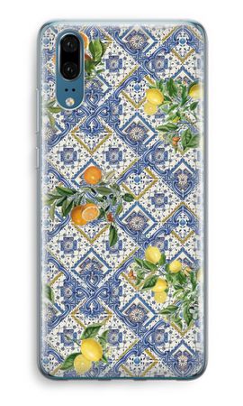 Blue tiles, lemons and oranges - small