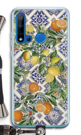Blue tiles, lemons and oranges